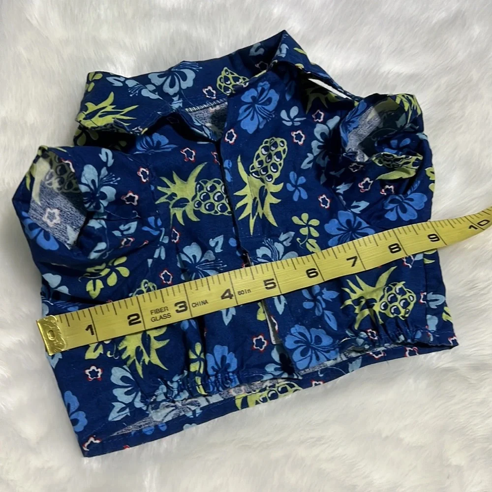 Boots & Barkley Canine Hawaiian Cotton Shirt with Lei Collar S